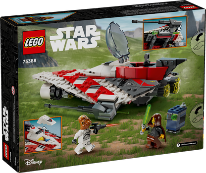 LEGO Star Wars Jedi Bob's Starfighter 75388 box back showing play features