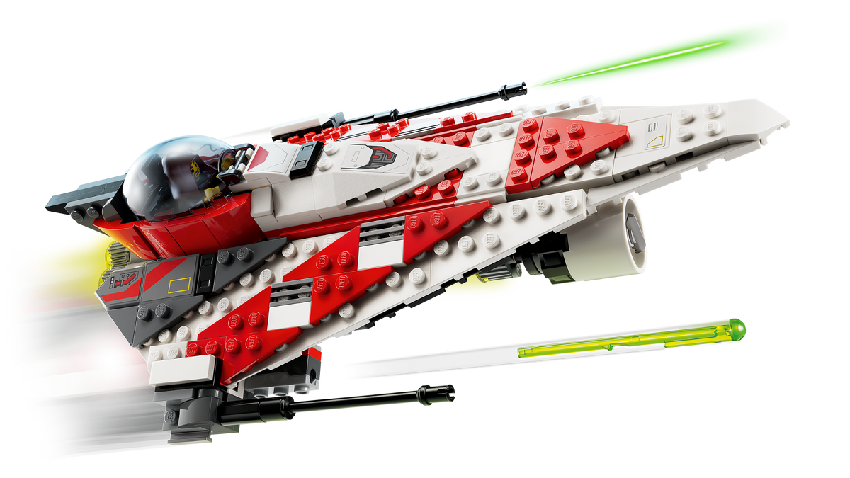 Jedi Bob's Starfighter in flight with Jedi Bob in the cockpit on a transparent background