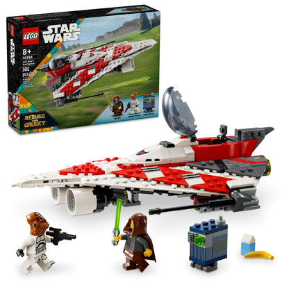 LEGO Star Wars Jedi Bob's Starfighter 75388 box front with the built starfighter and minifigures